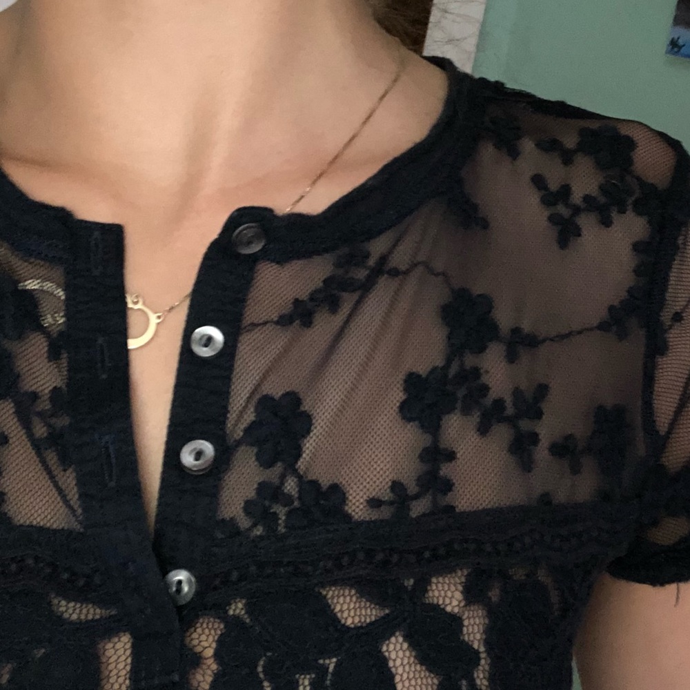 Navy Laced Abercrombie Shirt